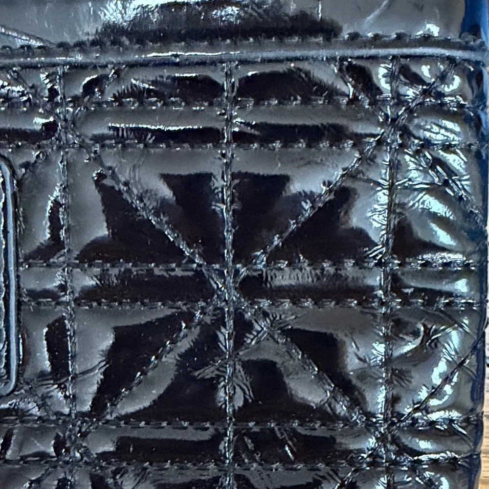 Nicole Miller Black Patent Quilted small purse - Picture 8 of 8